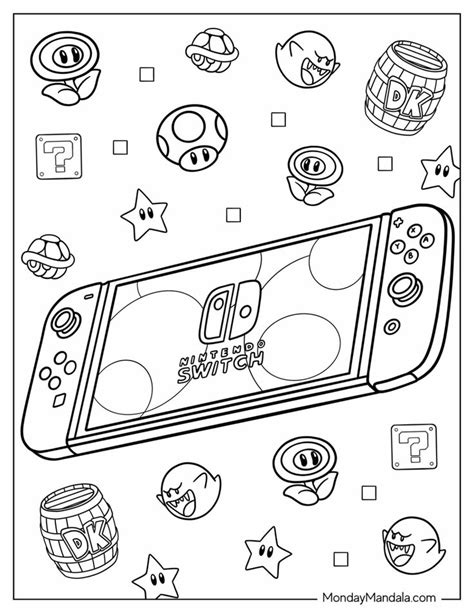 nintendo coloring pages|Nintendo Coloring Pages (Free Printable PDF)